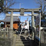 久留米市枝光で神社鳥居修復工事